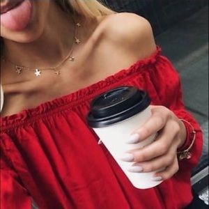 Brandy Melville Red Maura Top